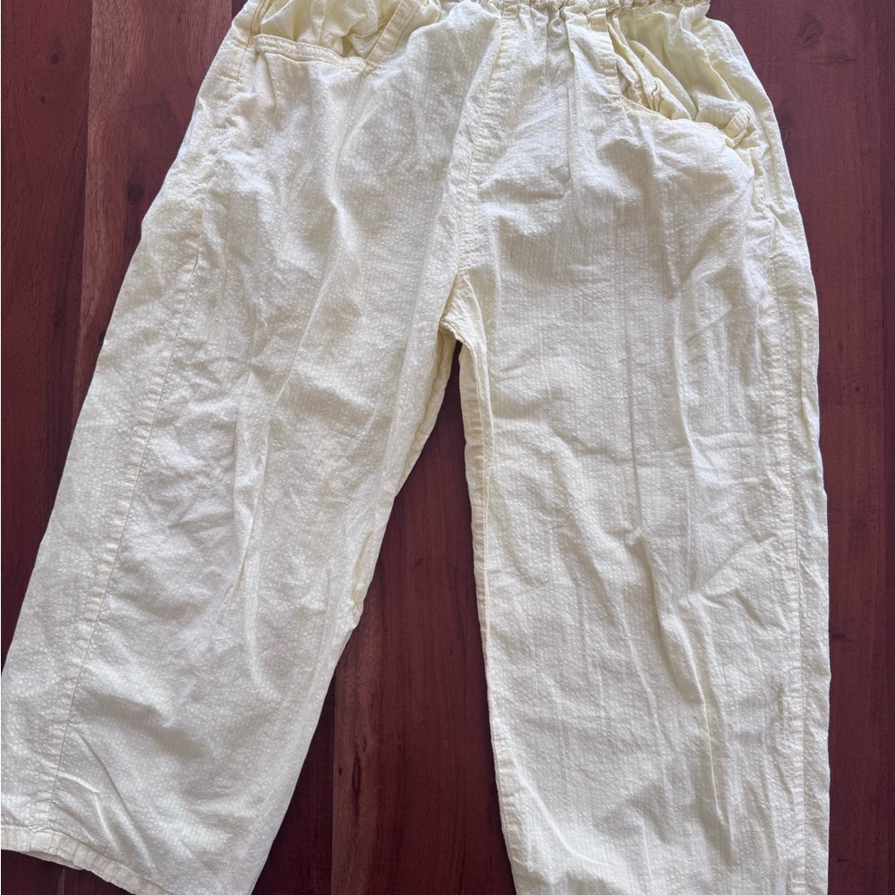 Fostered Collection- textured Elastic-Waist Pull-On Bottoms. Wide leg, pockets